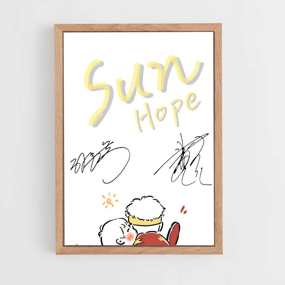 Poster Sun yingsha dessin – affiche Tennis de table (vue 4)